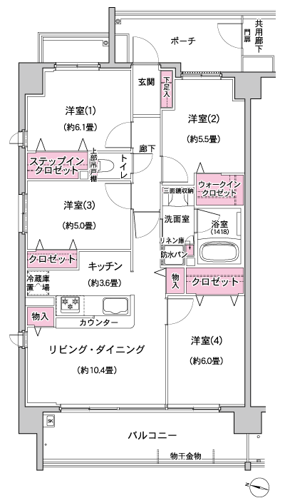 Floor: 4LDK + walk-in closet + step-in closet, the occupied area: 80.94 sq m, Price: TBD