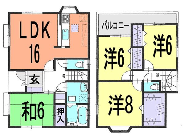 Floor plan. 25,800,000 yen, 4LDK, Land area 155.04 sq m , Building area 102.68 sq m