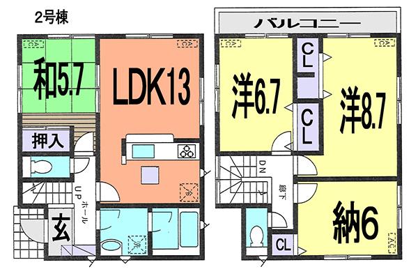 Floor plan. (Building 2), Price 23.8 million yen, 3LDK+S, Land area 123.39 sq m , Building area 92.33 sq m