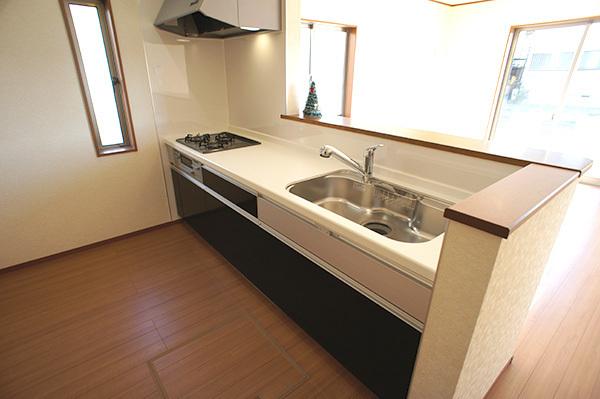 Kitchen. Open-minded counter kitchen at a glance it can be seen in the living room