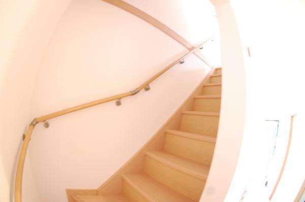 Other introspection. Staircase with a handrail in consideration of the safety