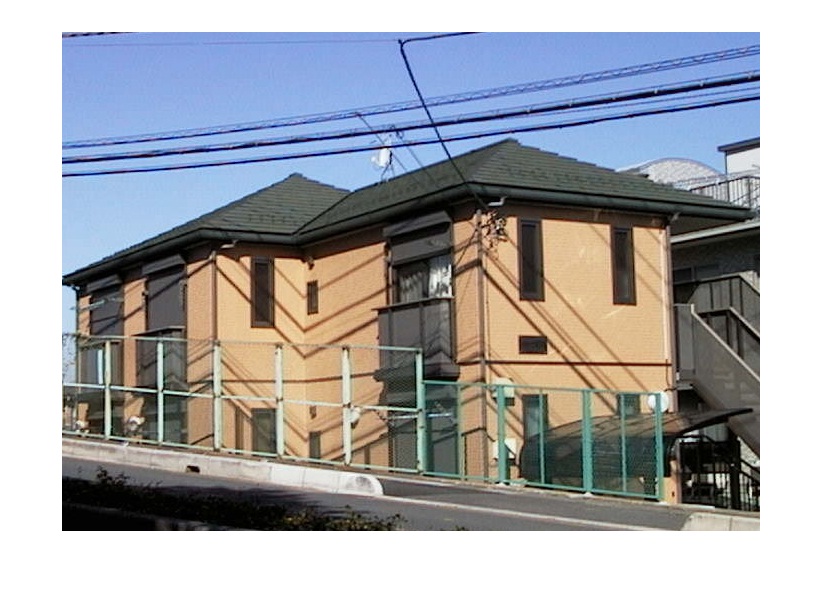 Building appearance. Stylish appearance of the triangle roof.