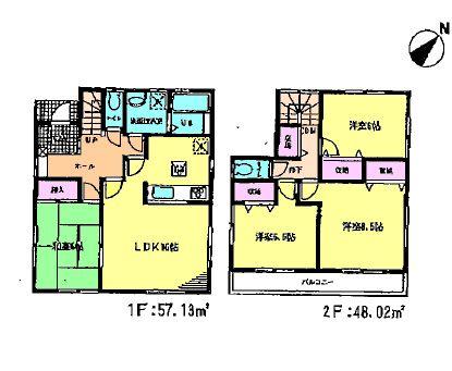 Floor plan. (3 Building), Price 32,300,000 yen, 4LDK, Land area 139.95 sq m , Building area 105.15 sq m