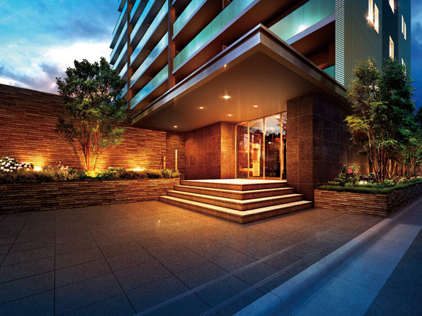 Shared facilities.  [Quiet personality shining form while penetration in street] Such people will want not continue to live forever proud, We aimed the texture on a universality. at the same time, And the atmosphere of kindness and calmness in harmony in the city of Nakaaoki, We cherish a sense of quality. (Entrance Rendering CG)