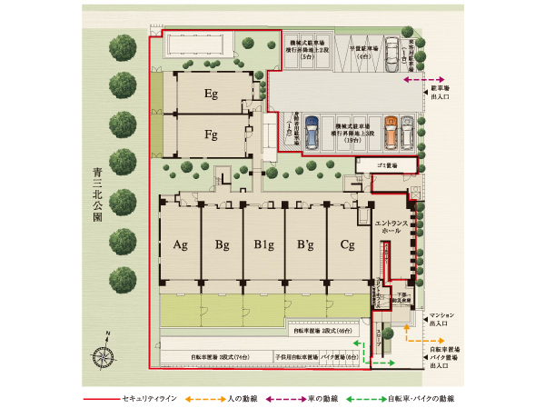 Security.  [Security to be able to live in peace] Adoption of auto-lock system Ya, With the introduction of the security system "Owl 24" to watch the live 24 hours a day, 365 days a year, We aim to live to be able to live in peace. Also, Live was a security camera (lease) to watch over the safety of the 24 hours of the people was placed on the site and the building in 10 locations. (Site layout)