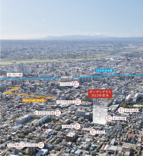 Building structure. A larger image please click on the photo ↑ ※ Which was partially CG processed into an aerial photograph of the local neighborhood (November 2012 shooting as seen from the sky, In fact a slightly different)