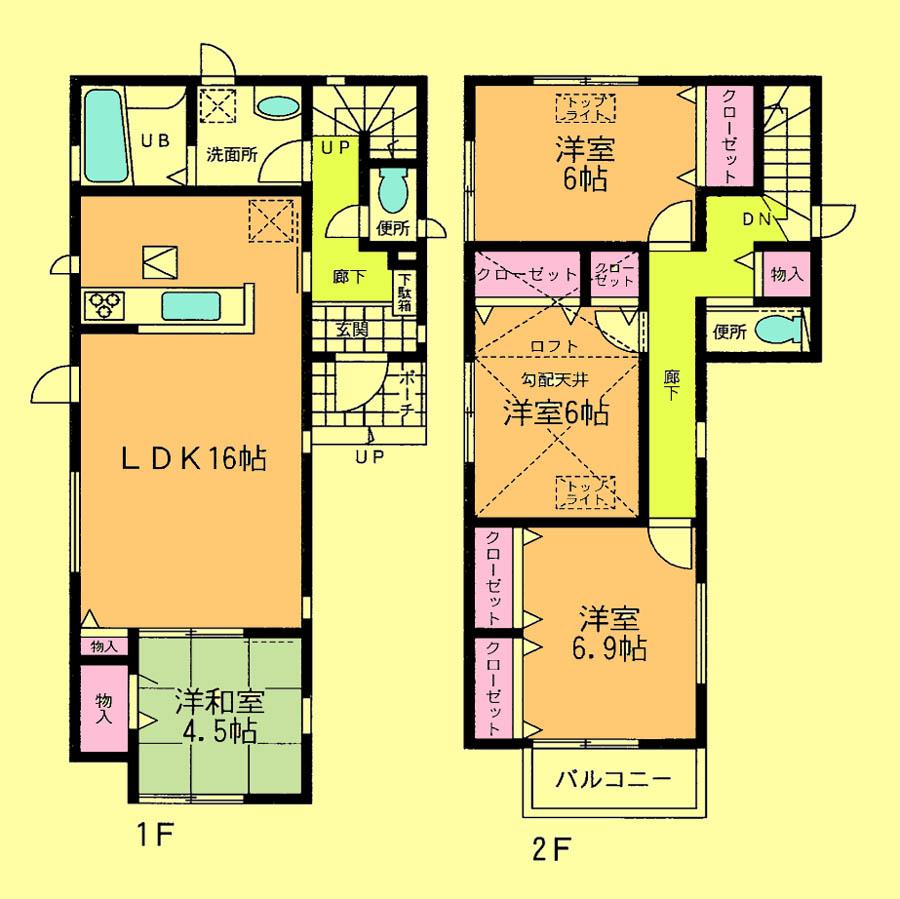 Floor plan. 24,800,000 yen, 4LDK, Land area 101.6 sq m , Building area 99.57 sq m located view in addition to this, It will be provided by the hope of design books, such as layout.