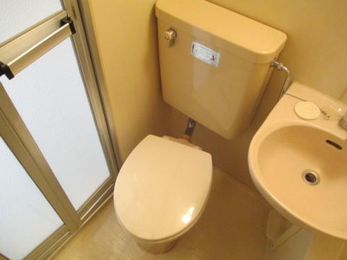 Living and room. 3-point unit toilet