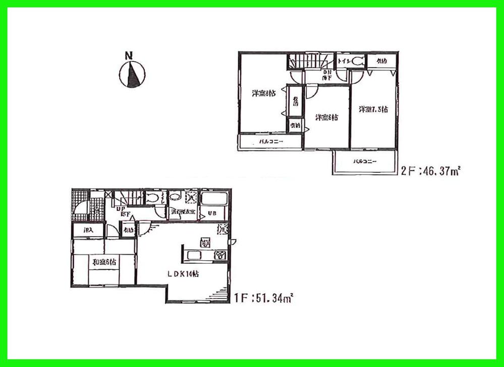 Floor plan. (15 Building), Price 29,800,000 yen, 4LDK, Land area 100.02 sq m , Building area 97.71 sq m