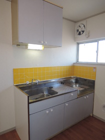 Kitchen. There is a window in the kitchen