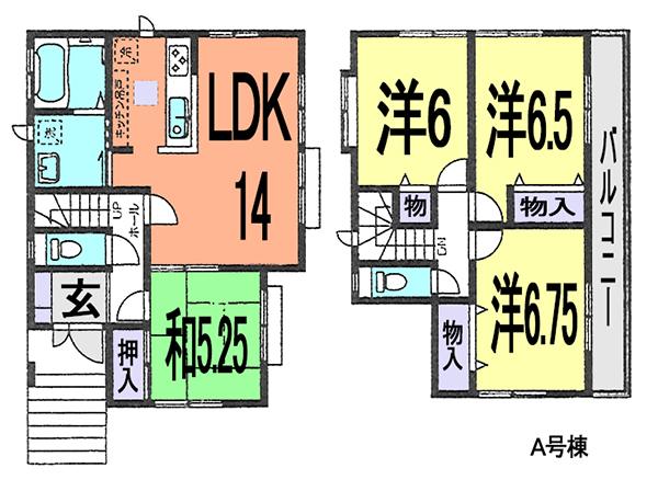 Floor plan. (A Building), Price 33,800,000 yen, 4LDK, Land area 118.41 sq m , Building area 91.91 sq m