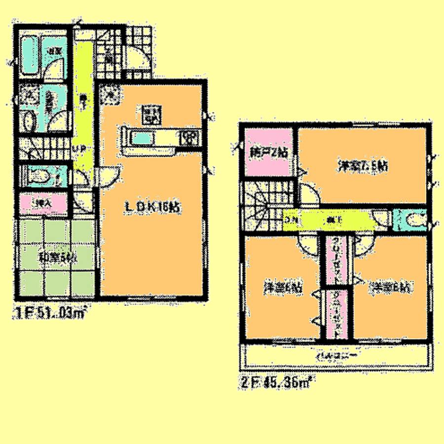 Floor plan. Price 31,800,000 yen, 4LDK+S, Land area 110.08 sq m , Building area 96.39 sq m