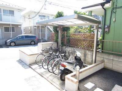 Other common areas. Bicycle parking is covered