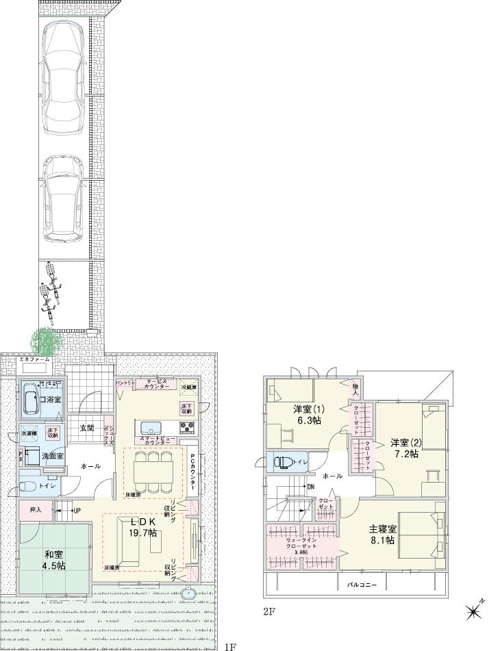 Floor plan.  [No. 11 place] So we have drawn on the basis of the Plan view] drawings, Plan and the outer structure ・ Planting, such as might actually differ slightly from.  Also, car ・ bicycle ・ furniture ・ Consumer electronics ・ It is such as equipment not included in the price. 