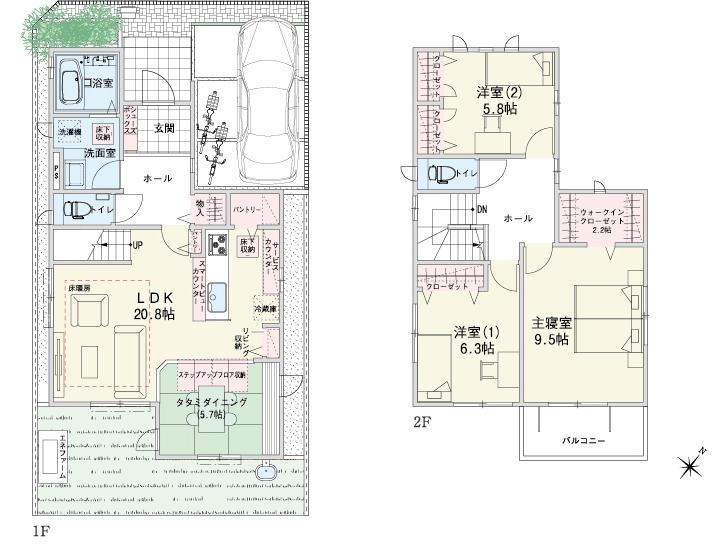 Floor plan.  [No. 15 place] So we have drawn on the basis of the Plan view] drawings, Plan and the outer structure ・ Planting, such as might actually differ slightly from.  Also, car ・ bicycle ・ furniture ・ Consumer electronics ・ It is such as equipment not included in the price. 