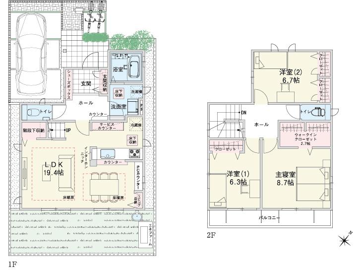 Floor plan.  [No. 17 place] So we have drawn on the basis of the Plan view] drawings, Plan and the outer structure ・ Planting, such as might actually differ slightly from.  Also, car ・ bicycle ・ furniture ・ Consumer electronics ・ It is such as equipment not included in the price. 
