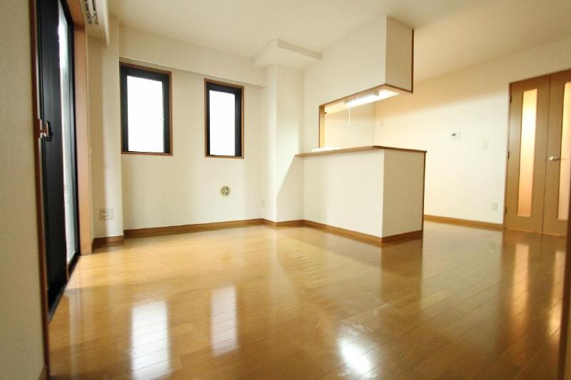 Living and room. Living dihedral lighting stylish counter kitchen