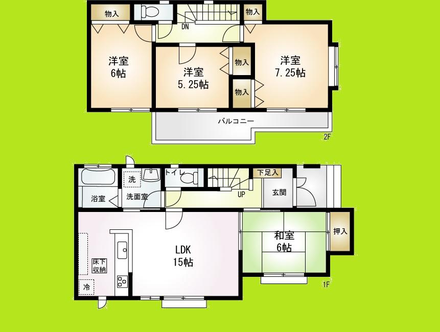 Floor plan. (D), Price 35,800,000 yen, 4LDK, Land area 110.08 sq m , Building area 96.05 sq m
