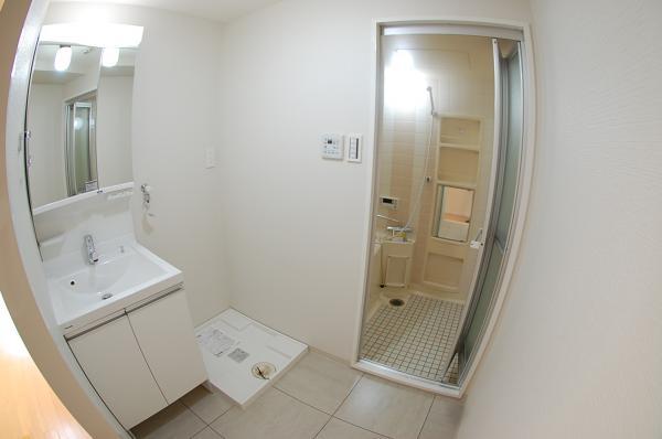 Wash basin, toilet. Wash basin with a shower of big success in the morning of the dressing