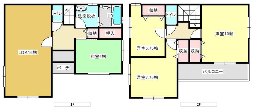 Floor plan. (Building 2), Price 29,800,000 yen, 4LDK, Land area 145.46 sq m , Building area 105.99 sq m
