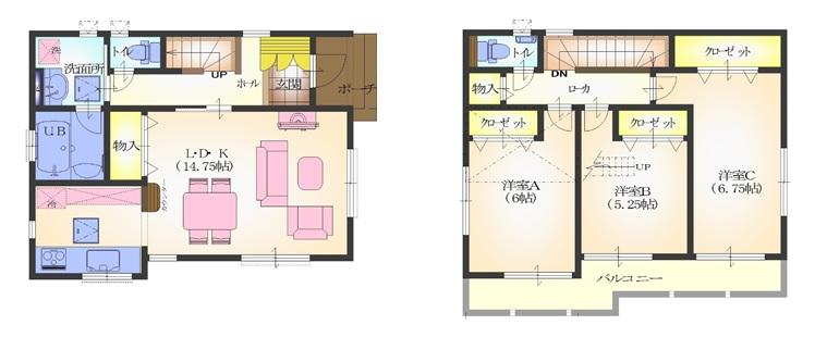 Floor plan. (B Building), Price 29,800,000 yen, 3LDK, Land area 78.28 sq m , Building area 85.28 sq m