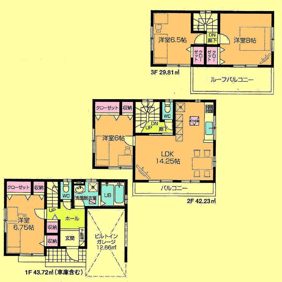Floor plan. 28,100,000 yen, 4LDK, Land area 85.12 sq m , Building area 115.76 sq m located view in addition to this, It will be provided by the hope of design books, such as layout.