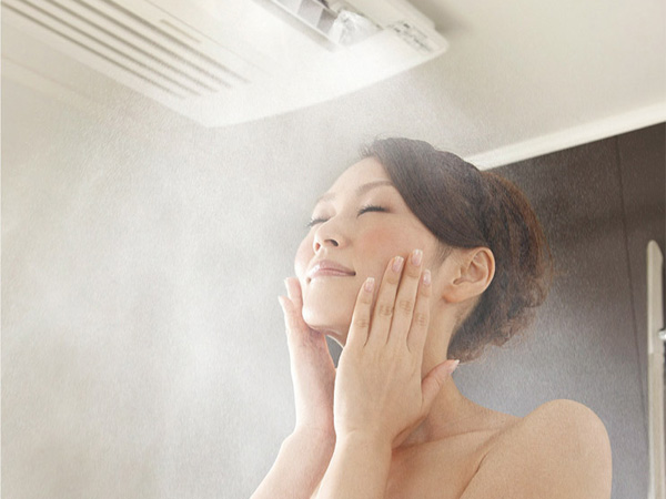 Bathing-wash room.  [Mist sauna (bathroom heating dryer)] Plus a mist sauna function in the bathroom heating dryer. It wraps the body in a gentle mist of mist. Moisture plenty, Warm from the core, Also you can also relax your body mind. It does not take water pressure compared to the full bath, Blood pressure fluctuation is also less new style of bathing method.