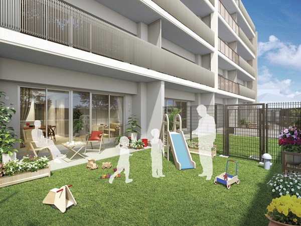 balcony ・ terrace ・ Private garden.  [Private garden] C1g type private garden Rendering