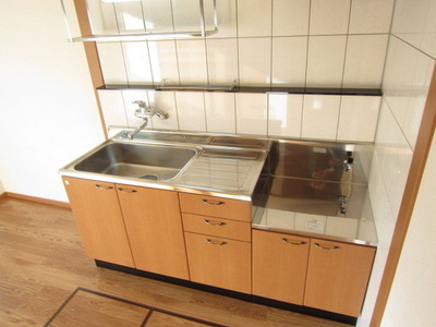 Kitchen. Two-burner gas stove installation Allowed