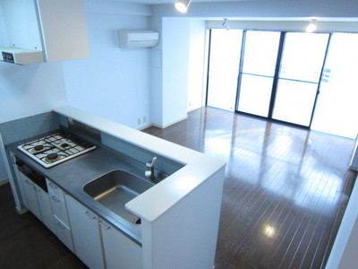 Living and room. Stylish kitchen island