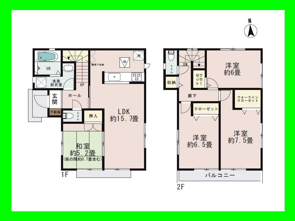 Floor plan. 22,800,000 yen, 4LDK, Land area 107.31 sq m , Building area 98.54 sq m
