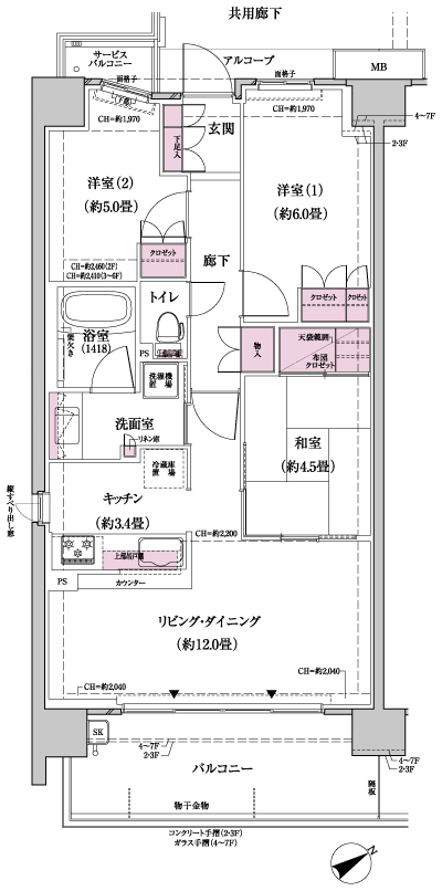 Floor: 3LDK, occupied area: 68.42 sq m