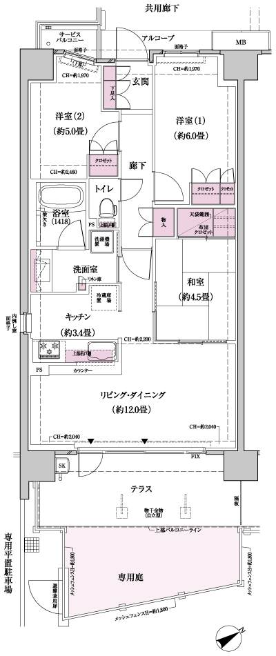 Floor: 3LDK, occupied area: 68.42 sq m