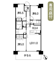 Floor: 3LDK + FC (family closet), the area occupied: 70.1 sq m