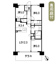 Floor: 3LDK + FC (family closet), the occupied area: 70.56 sq m