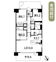 Floor: 3LDK + N (storeroom), the occupied area: 75.17 sq m