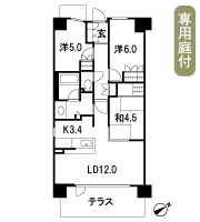 Floor: 3LDK, occupied area: 68.42 sq m