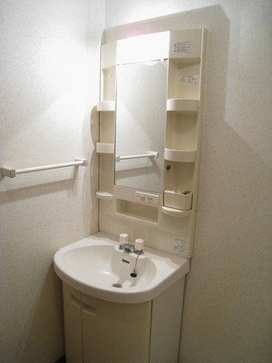 Washroom. Happy independence wash basin in the morning of preparation