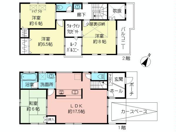Floor plan. 38,800,000 yen, 4LDK, Land area 110.27 sq m , Building area 110.54 sq m