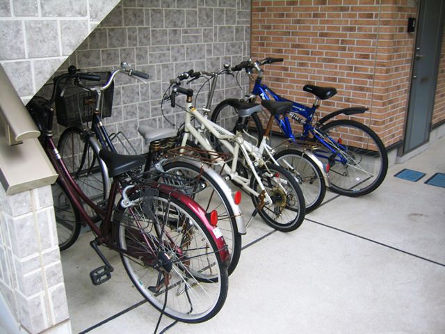 Other common areas. Neatly organized bicycle parking space.