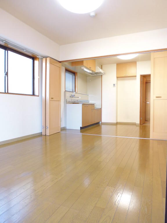 Living and room. A wide studio opened the door