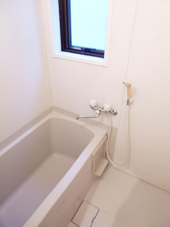 Bath. The bathroom has a window