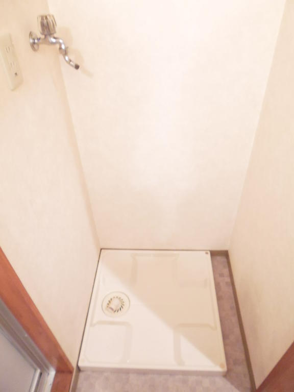 Washroom. Washing machine in the room