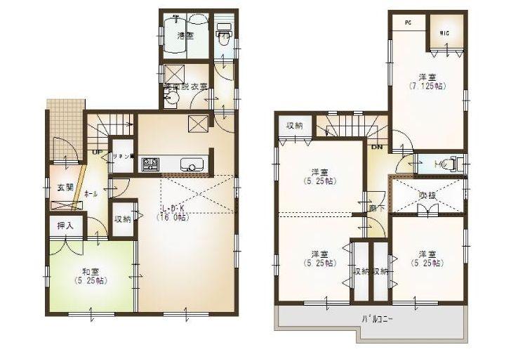 Floor plan. 43,900,000 yen, 5LDK, Land area 127.22 sq m , Building area 109.92 sq m