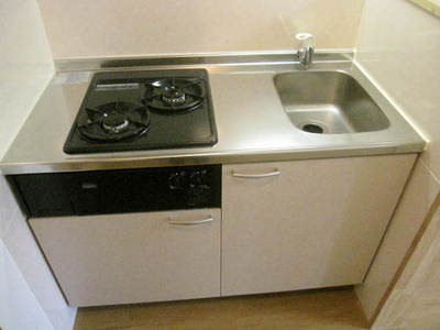 Kitchen. It will Hakadori also dishes in 2 lot gas stoves