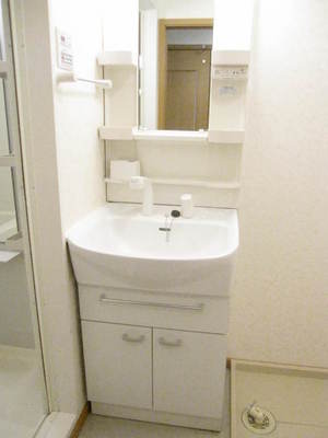 Washroom. Storage rack is useful Dresser