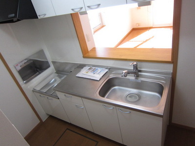 Kitchen. Two-burner gas stove installation Allowed