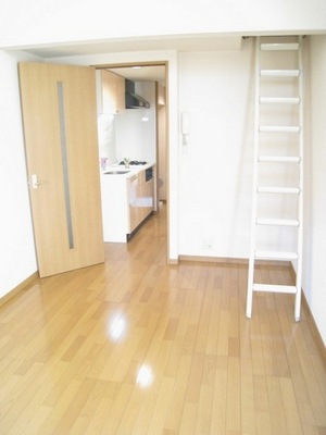 Living and room. There is no step in the door