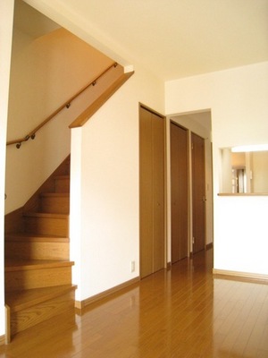 Living and room. Approach to the second floor from the living room