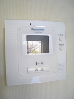 Security. TV monitor phone to glance at the visitor who is found